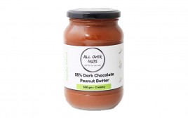 All Over Nuts 55% Dark Chocolate Peanut Butter Creamy  Glass Jar  500 grams